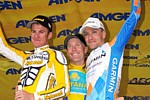 Das Siegerpodest der Tour of California 2009: Rogers, Leipheimer, Zabriskie